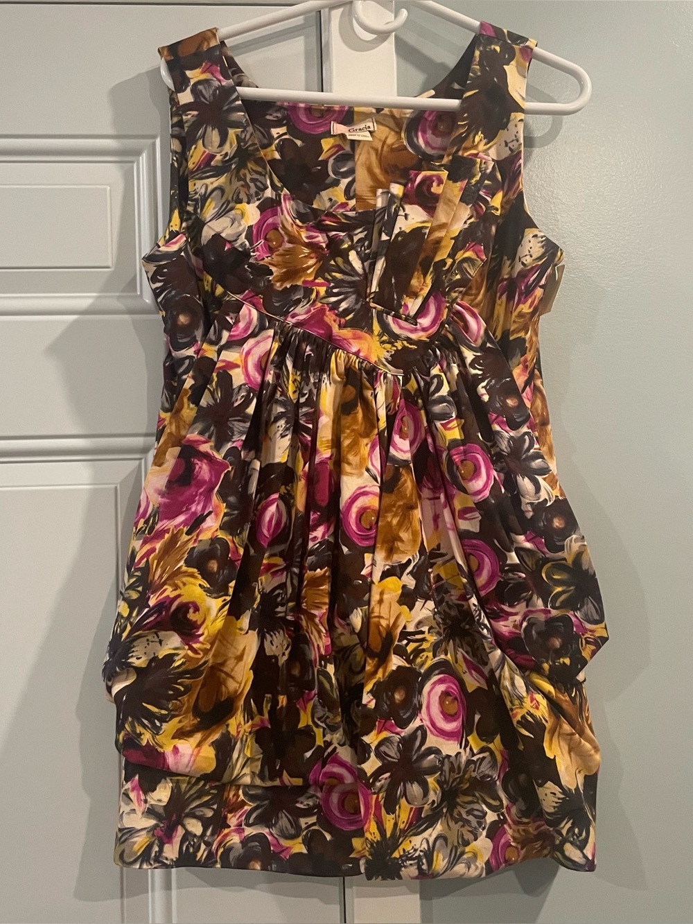 Gracia 100% cotton Floral Print Sleeveless Dress Size Large